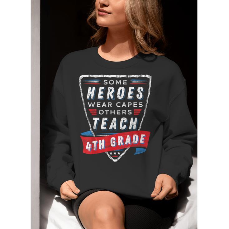 Some Heroes Wear Capes Others Teach 4th Grade Teacher Men Women Kids Women Crewneck Sweatshirt, 4th Grade Teacher Sweatshirts, funny gift Some Heroes Wear Capes Others Teach 4th Grade Teacher Men Women Kids Women Crewneck Sweatshirt, 4th Grade Teacher Sweatshirts, funny gift