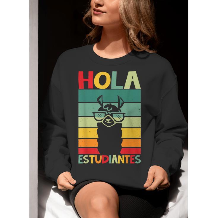 Hola Estudiantes Spanish Teacher Back To School 2025 Women Crewneck Sweatshirt, funny gift Hola Estudiantes Spanish Teacher Back To School 2025 Women Crewneck Sweatshirt, funny gift