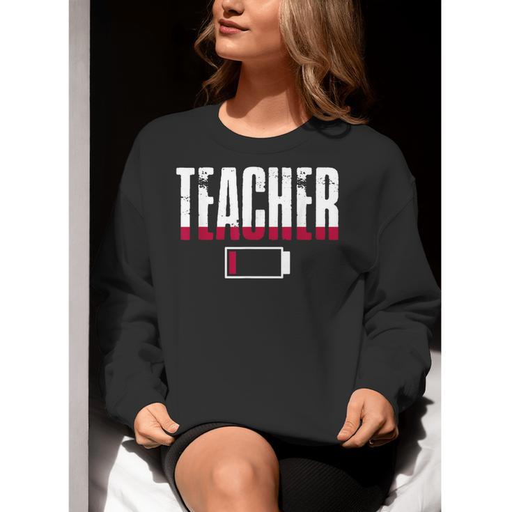 Humor Teacher Empty Battery Power Men Women Women Crewneck Sweatshirt, funny gift
