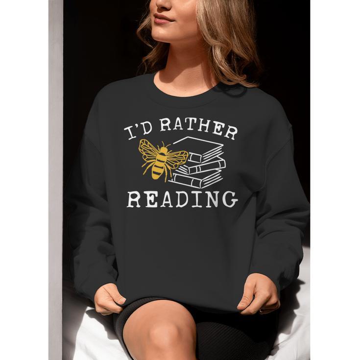 I'd Rather Bee Reading Teacher Librarian Book Lover Women Crewneck Sweatshirt, funny gift I'd Rather Bee Reading Teacher Librarian Book Lover Women Crewneck Sweatshirt, funny gift