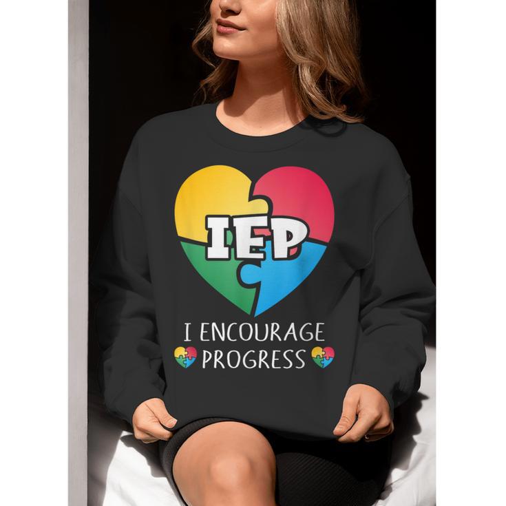IEP I Encourage Progress Special Education School Teacher Women Crewneck Sweatshirt, funny gift IEP I Encourage Progress Special Education School Teacher Women Crewneck Sweatshirt, funny gift