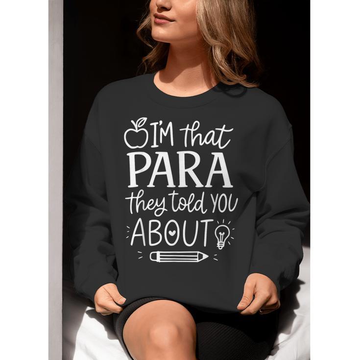 I'm That Paraprofessional They Told You About Retro Teacher Women Crewneck Sweatshirt, funny gift