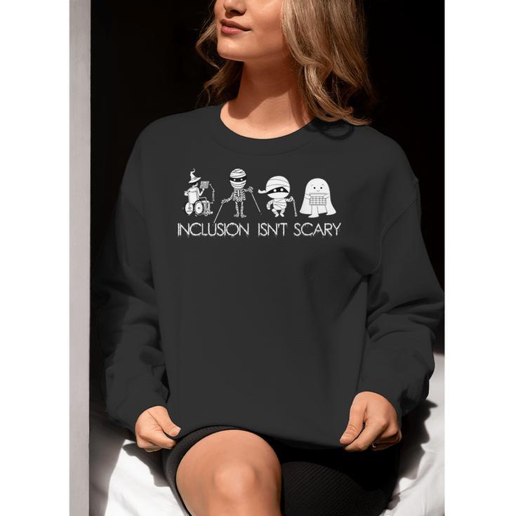 Inclusion Isn't Scary Slp Halloween Sped Teacher Ghost Mummy Women Crewneck Sweatshirt, funny gift Inclusion Isn't Scary Slp Halloween Sped Teacher Ghost Mummy Women Crewneck Sweatshirt, funny gift