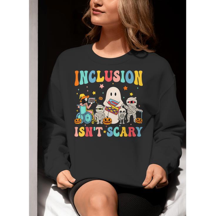 Inclusion Isn't Scary SLP Halloween Sped Teacher Therapy Women Crewneck Sweatshirt, funny gift Inclusion Isn't Scary SLP Halloween Sped Teacher Therapy Women Crewneck Sweatshirt, funny gift