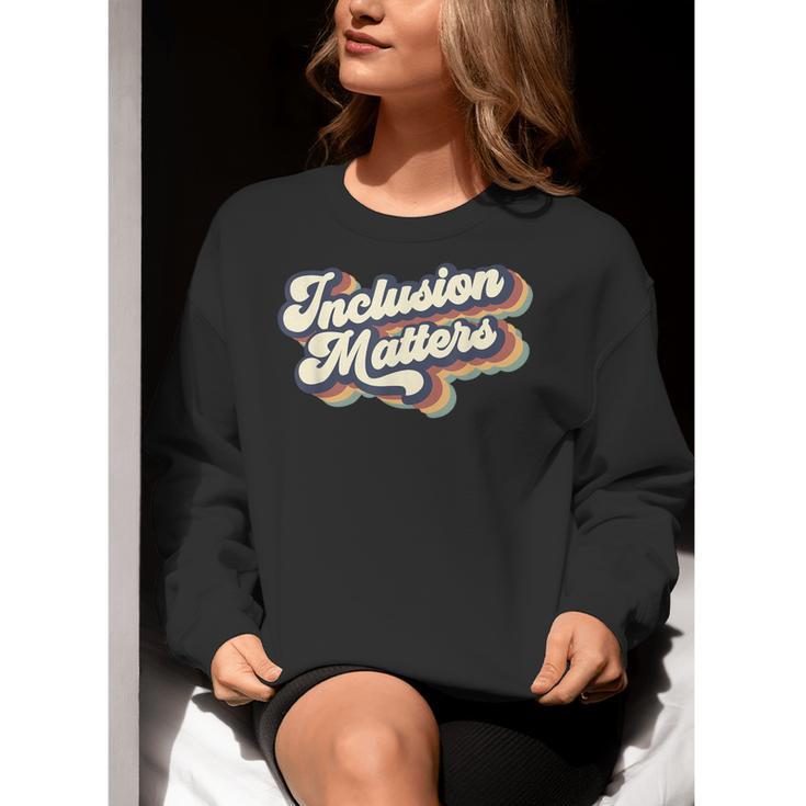 Inclusion Matters Retro Special Education Teacher Women Women Crewneck Sweatshirt, funny gift Inclusion Matters Retro Special Education Teacher Women Women Crewneck Sweatshirt, funny gift