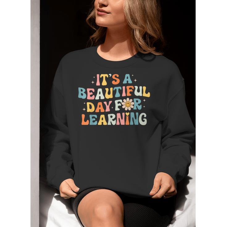 It's Beautiful Day For Learning Retro Teacher Women Men Women Crewneck Sweatshirt, funny gift It's Beautiful Day For Learning Retro Teacher Women Men Women Crewneck Sweatshirt, funny gift