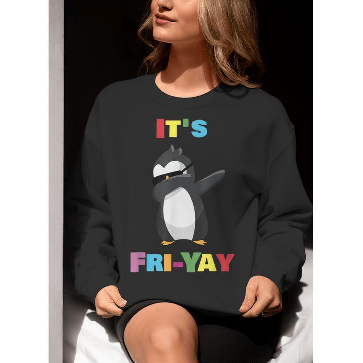 It's Fri-Yay Dabbing Penguin Friday Weekend Teacher Student Women Crewneck Sweatshirt, funny gift It's Fri-Yay Dabbing Penguin Friday Weekend Teacher Student Women Crewneck Sweatshirt, funny gift