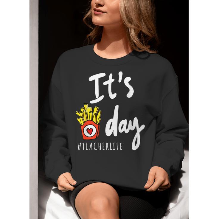 It's Fry Day Teacher Life Women Crewneck Sweatshirt, funny gift It's Fry Day Teacher Life Women Crewneck Sweatshirt, funny gift