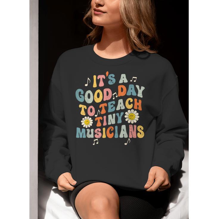Its A Good Day To Teach Tiny Musicians Music Teacher Flower Women Crewneck Sweatshirt, funny gift Its A Good Day To Teach Tiny Musicians Music Teacher Flower Women Crewneck Sweatshirt, funny gift