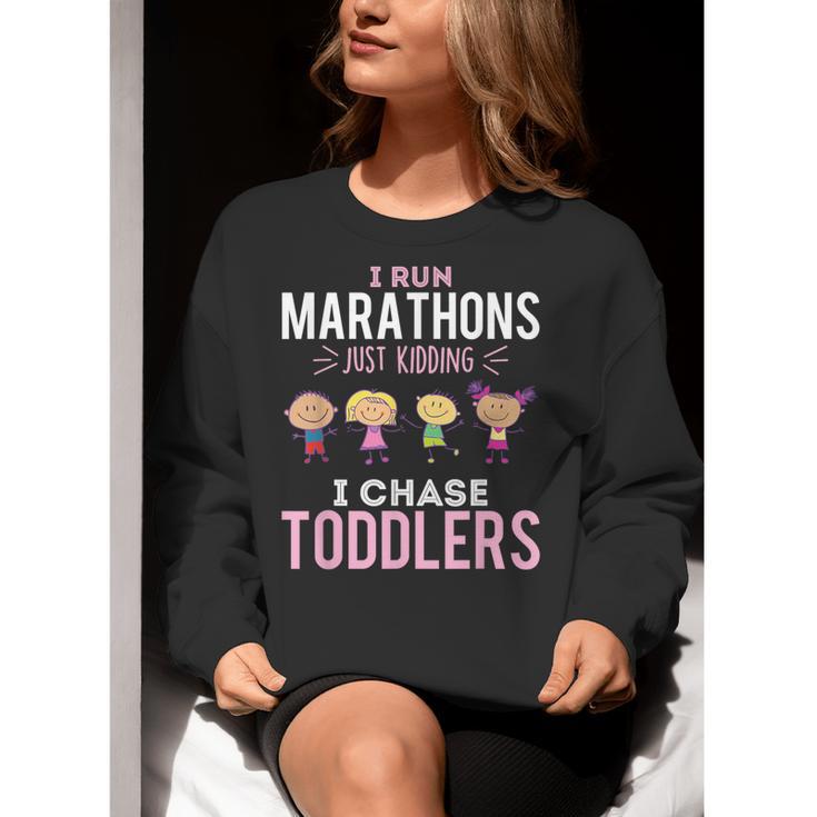 Just Kidding I Chase Toddlers Daycare Provider Nanny Teacher Women Crewneck Sweatshirt, funny gift Just Kidding I Chase Toddlers Daycare Provider Nanny Teacher Women Crewneck Sweatshirt, funny gift