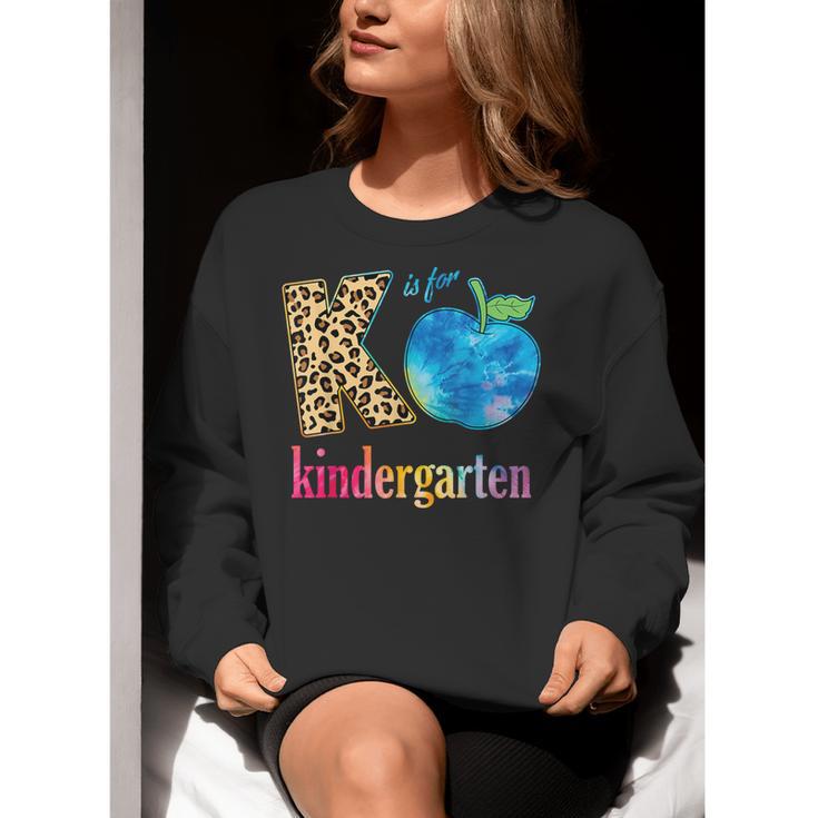K Is For Kindergarten Teacher Tie Dye Back To School Kinder For Men Women Girls Kids Women Crewneck Sweatshirt, funny gift