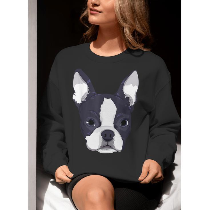 Kids Boston Terrier Dog For Women And Girls Women Crewneck Sweatshirt, funny gift