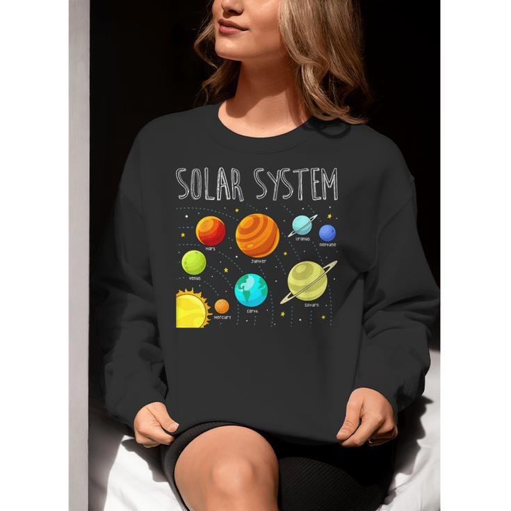 Kids Solar Systems Cute Planets Space Science Teacher School Women Crewneck Sweatshirt, Science Teacher Sweatshirts, funny gift