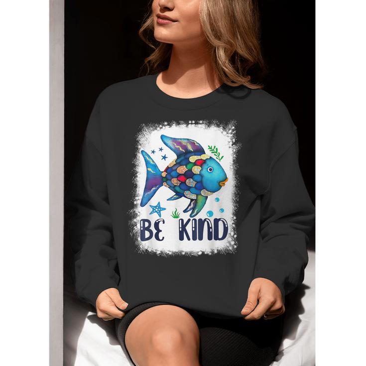 Be Kind Rainbow Fish Teacher Life Back To School Teaching Men Women Women Crewneck Sweatshirt, funny gift Be Kind Rainbow Fish Teacher Life Back To School Teaching Men Women Women Crewneck Sweatshirt, funny gift