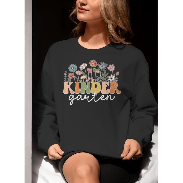 Kindergarten Teacher Wildflower Back To School Floral Outfit Men Women Women Crewneck Sweatshirt, funny gift