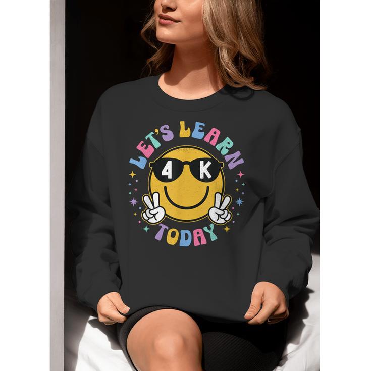 Lets Learn Today Shirt Smile Face 4K Teacher Back To School Women Crewneck Sweatshirt, funny gift Lets Learn Today Shirt Smile Face 4K Teacher Back To School Women Crewneck Sweatshirt, funny gift