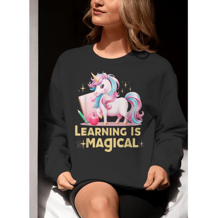 LEARNING IS MAGICAL TEACHER UNICORN BACK TO SCHOOL UNICORN Women Crewneck Sweatshirt, funny gift LEARNING IS MAGICAL TEACHER UNICORN BACK TO SCHOOL UNICORN Women Crewneck Sweatshirt, funny gift