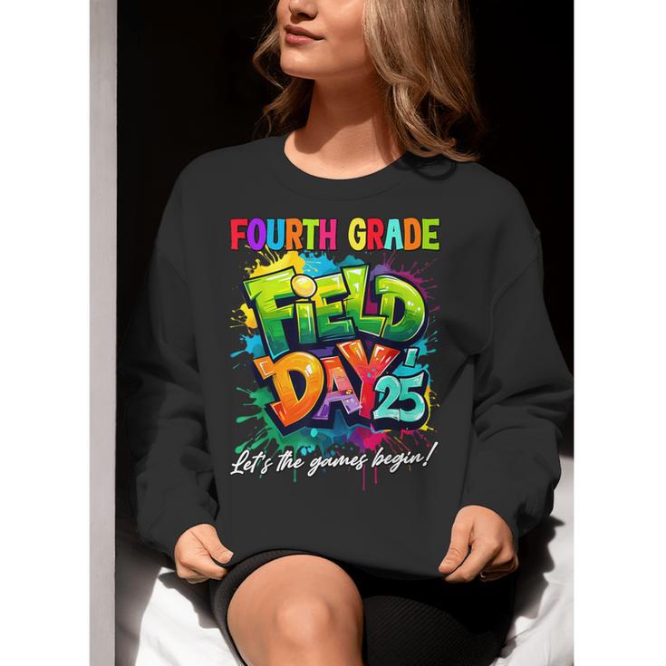 Let The Games Begin Fourth Grade Field Day 2025 Teacher Kid Women Crewneck Sweatshirt, funny gift