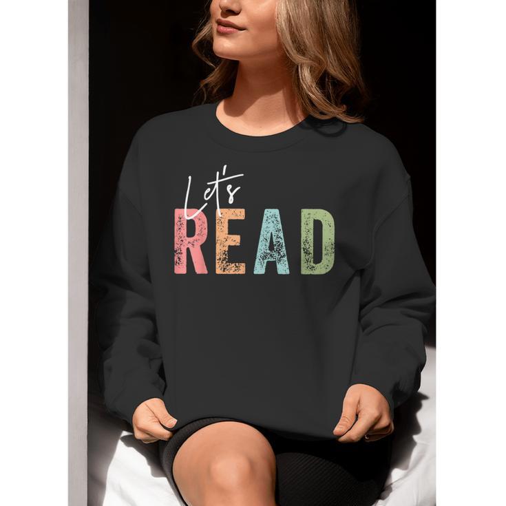 Let's Read Book Nerd Reading Book Lover Librarian Teacher Women Crewneck Sweatshirt, funny gift Let's Read Book Nerd Reading Book Lover Librarian Teacher Women Crewneck Sweatshirt, funny gift
