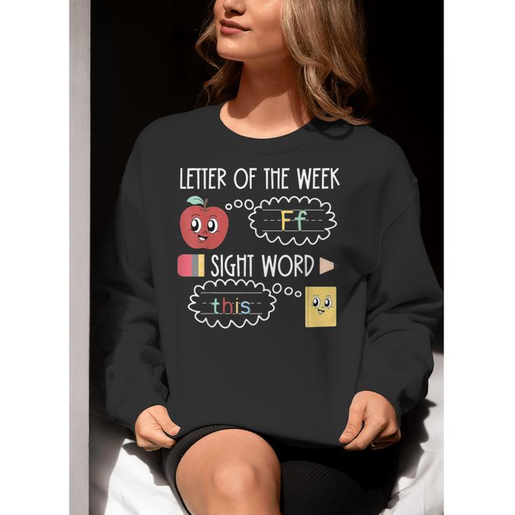 Letter Of The Week Ff Sight Word Teacher Squad Women Crewneck Sweatshirt, funny gift
