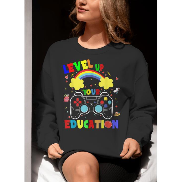 Level Up Your Education Gaming Inspired Teacher Gamers For Men Women Kids Women Crewneck Sweatshirt, funny gift Level Up Your Education Gaming Inspired Teacher Gamers For Men Women Kids Women Crewneck Sweatshirt, funny gift