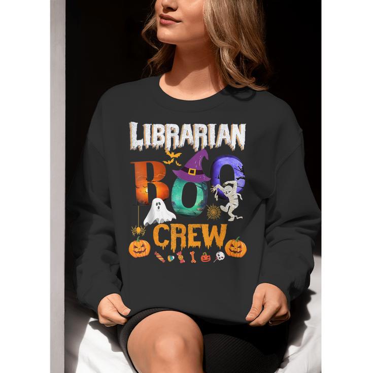 Librarian Boo Crew Teacher Student Halloween Costume Women Crewneck Sweatshirt, funny gift