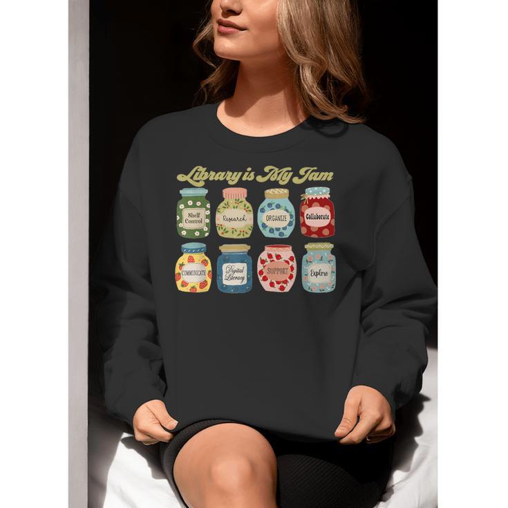 Library Is My Jam Librarian Appreciation Reading Teacher Women Crewneck Sweatshirt, funny gift Library Is My Jam Librarian Appreciation Reading Teacher Women Crewneck Sweatshirt, funny gift