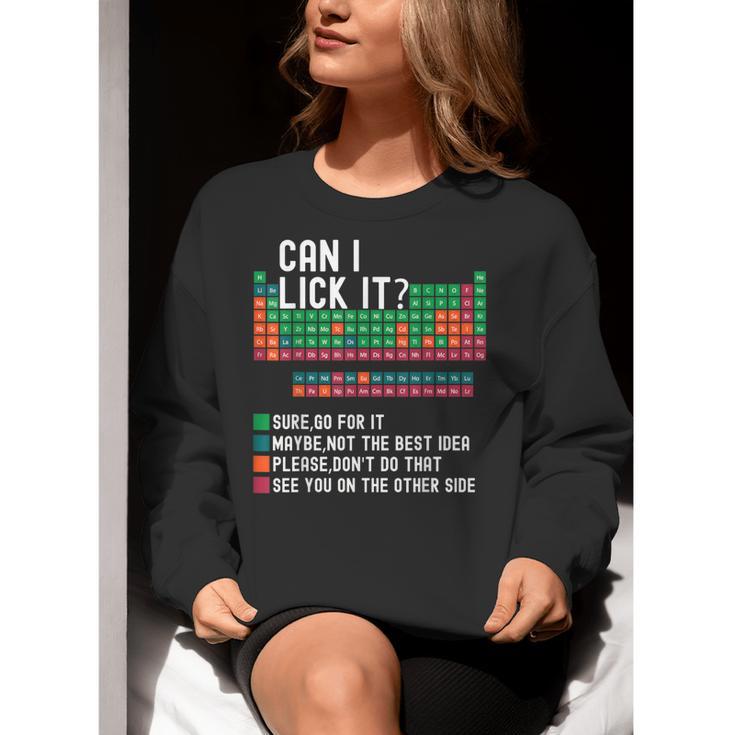 Can I Lick It Periodic Table Science Teacher Chemistry Women Crewneck Sweatshirt, Science Teacher Sweatshirts, funny gift