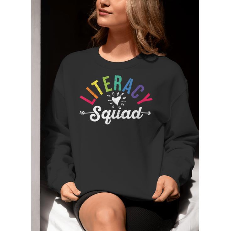 Literacy Squad Reading Teacher Interventionist Specialist Women Crewneck Sweatshirt, funny gift