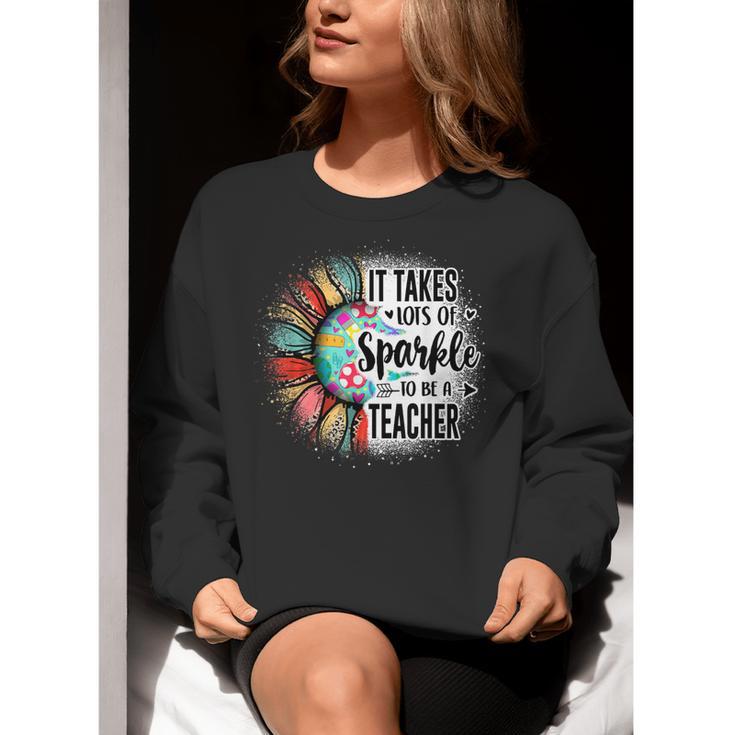 It Take Lots Of Sparkle To Be A Teacher With Sunflower Women Crewneck Sweatshirt, funny gift It Take Lots Of Sparkle To Be A Teacher With Sunflower Women Crewneck Sweatshirt, funny gift