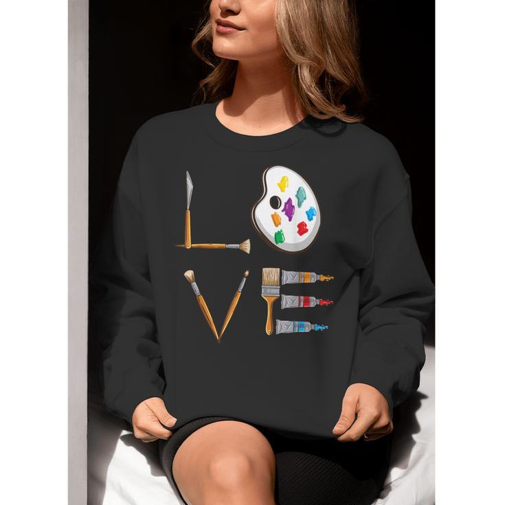 Love Art For Artist Art Teacher Women Crewneck Sweatshirt, funny gift Love Art For Artist Art Teacher Women Crewneck Sweatshirt, funny gift