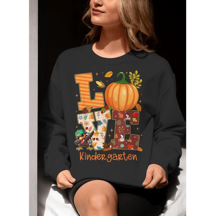 Love Kindergarten Teacher Turkey Thanksgiving Autumn Fall Women Crewneck Sweatshirt, funny gift Love Kindergarten Teacher Turkey Thanksgiving Autumn Fall Women Crewneck Sweatshirt, funny gift