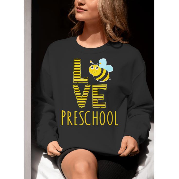 Love Preschool Back To School Yellow Bee Preschool Teacher For Men Women Girls Kids Women Crewneck Sweatshirt, funny gift Love Preschool Back To School Yellow Bee Preschool Teacher For Men Women Girls Kids Women Crewneck Sweatshirt, funny gift