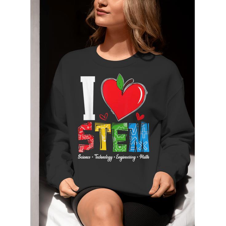 I Love STEM Student Teacher 1st Day Of School Back To School Women Crewneck Sweatshirt, funny gift I Love STEM Student Teacher 1st Day Of School Back To School Women Crewneck Sweatshirt, funny gift