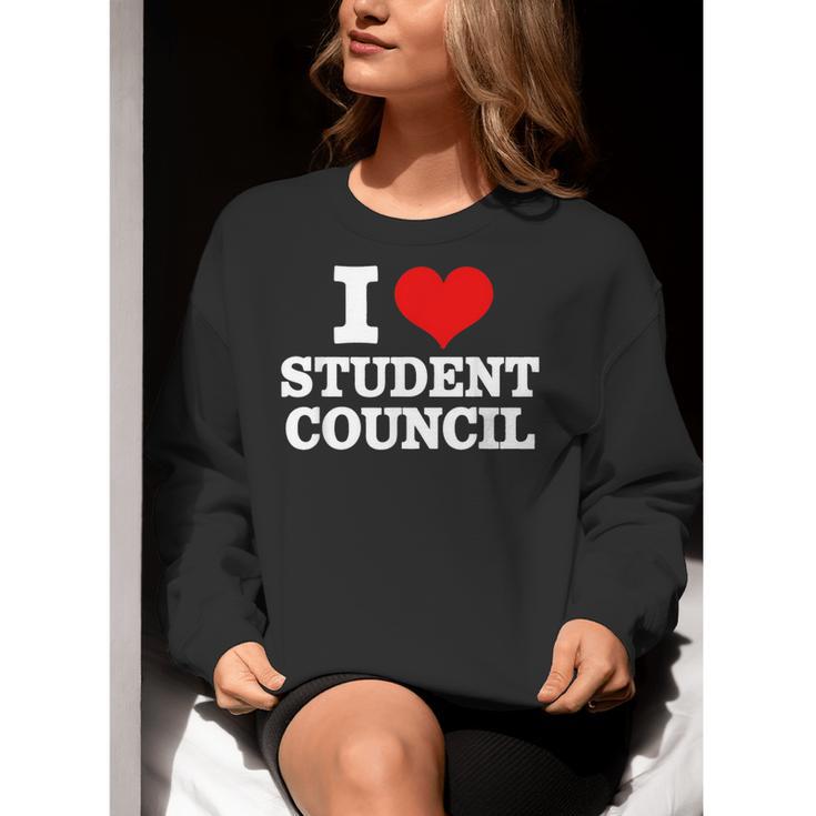 I Love Student Council Student Teacher Women Crewneck Sweatshirt, funny gift