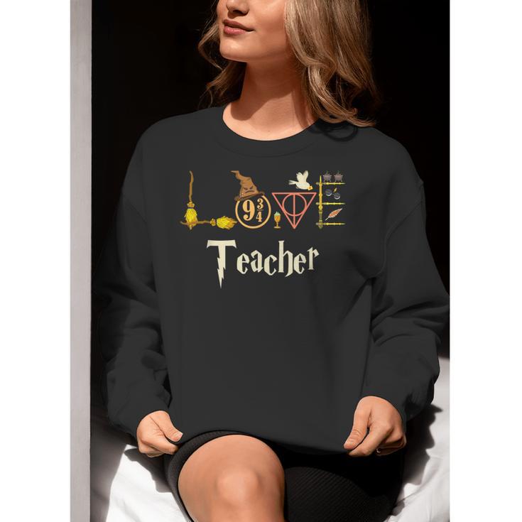 Love Teacher Wizards Back To School Halloween Women Crewneck Sweatshirt, funny gift Love Teacher Wizards Back To School Halloween Women Crewneck Sweatshirt, funny gift