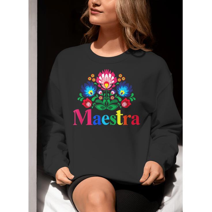 Maestra Proud Spanish Teacher Bilingual Teacher Latina Women Crewneck Sweatshirt, funny gift Maestra Proud Spanish Teacher Bilingual Teacher Latina Women Crewneck Sweatshirt, funny gift