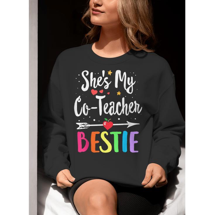 Matching Co-Teacher Best Friend She's My Bestie Work Team Women Crewneck Sweatshirt, funny gift Matching Co-Teacher Best Friend She's My Bestie Work Team Women Crewneck Sweatshirt, funny gift
