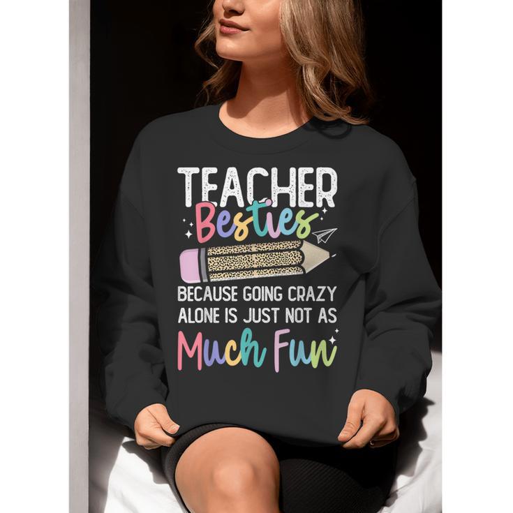 Matching Teachers Last Day Of School Teacher Besties Women Crewneck Sweatshirt, funny gift