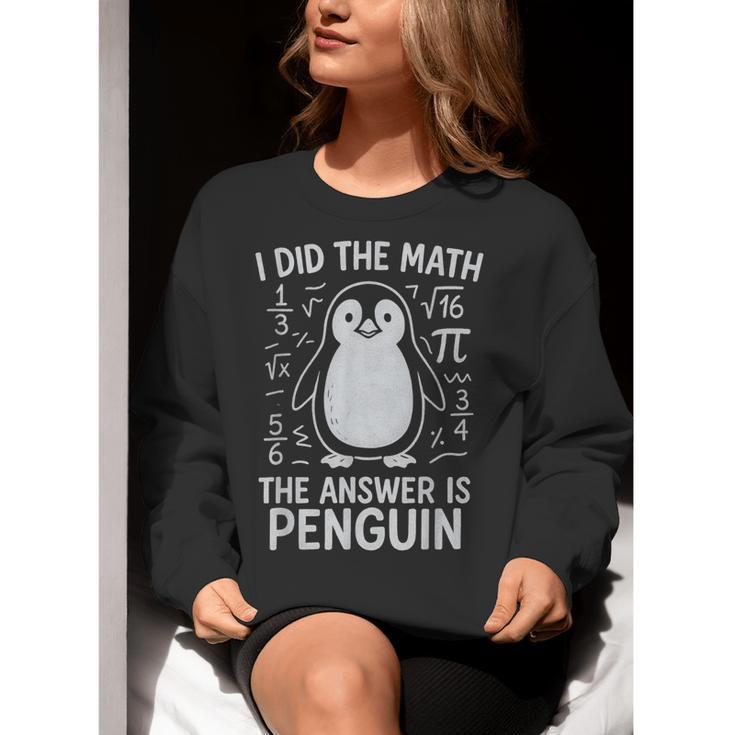 I Did The Math The Answer Is Penguin Math Teacher Women Crewneck Sweatshirt, funny gift I Did The Math The Answer Is Penguin Math Teacher Women Crewneck Sweatshirt, funny gift