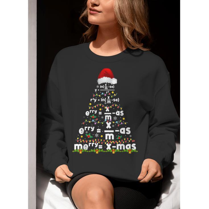 Math Equation Merry Xmas Season Teacher Christmas Tree Women Crewneck Sweatshirt, funny gift