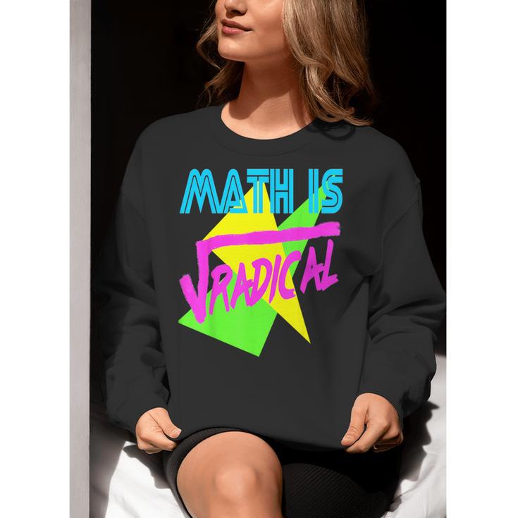 Math Is Radical Retro 80s Vintage Algebra Teacher Women Crewneck Sweatshirt, funny gift