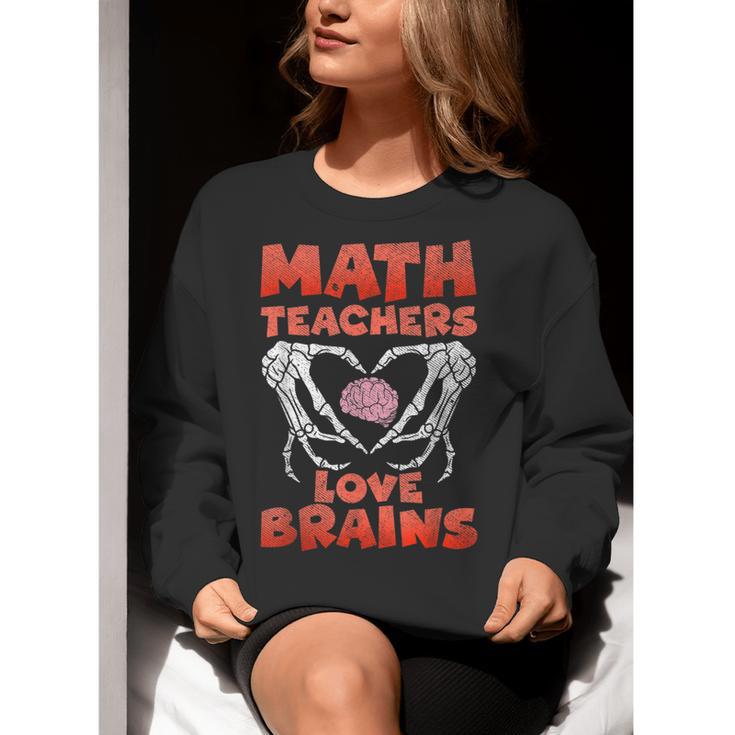 Math Teachers Love Brains Scary Halloween Men Women Women Crewneck Sweatshirt, funny gift Math Teachers Love Brains Scary Halloween Men Women Women Crewneck Sweatshirt, funny gift