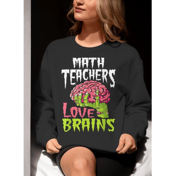 Math Teachers Love Brains Zombie Teacher School Halloween Women Crewneck Sweatshirt, funny gift Math Teachers Love Brains Zombie Teacher School Halloween Women Crewneck Sweatshirt, funny gift
