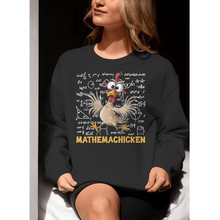 Mathemachicken Chicken Math Teacher Back To School Women Crewneck Sweatshirt, funny gift