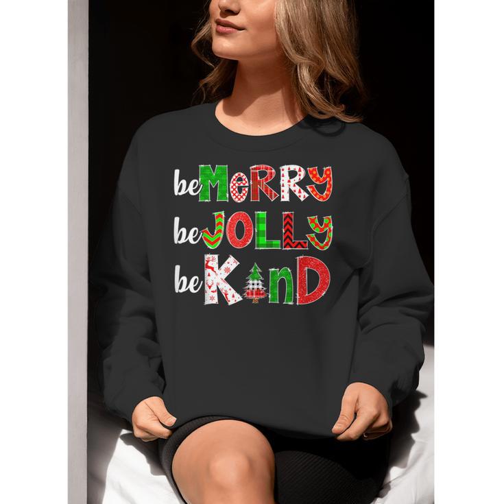 Be Merry Be Jolly Be Kind Merry Christmas Teacher Xmas Pjs Women Crewneck Sweatshirt, funny gift Be Merry Be Jolly Be Kind Merry Christmas Teacher Xmas Pjs Women Crewneck Sweatshirt, funny gift
