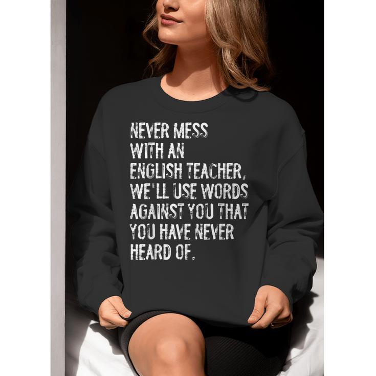 Never Mess With An English Teacher Back To School Women Crewneck Sweatshirt, English Teacher Sweatshirts, funny gift Never Mess With An English Teacher Back To School Women Crewneck Sweatshirt, English Teacher Sweatshirts, funny gift