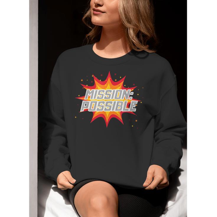Mission Possible Motivational Inspirational School Teacher Women Crewneck Sweatshirt, funny gift Mission Possible Motivational Inspirational School Teacher Women Crewneck Sweatshirt, funny gift