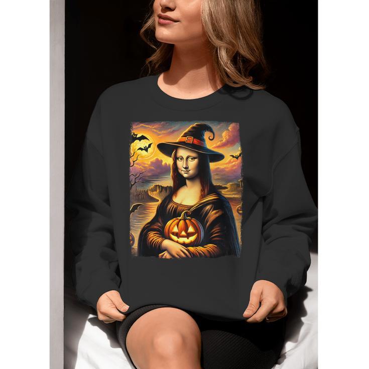 Mona Lisa Pumpkin Halloween Art Teacher Witchy Women Kids Women Crewneck Sweatshirt, funny gift Mona Lisa Pumpkin Halloween Art Teacher Witchy Women Kids Women Crewneck Sweatshirt, funny gift