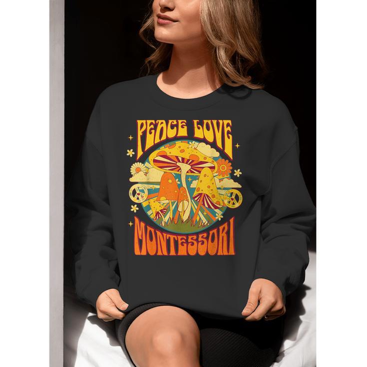 Montessori School Montessori Teacher Peace Love Montessori For Men Women Women Crewneck Sweatshirt, funny gift